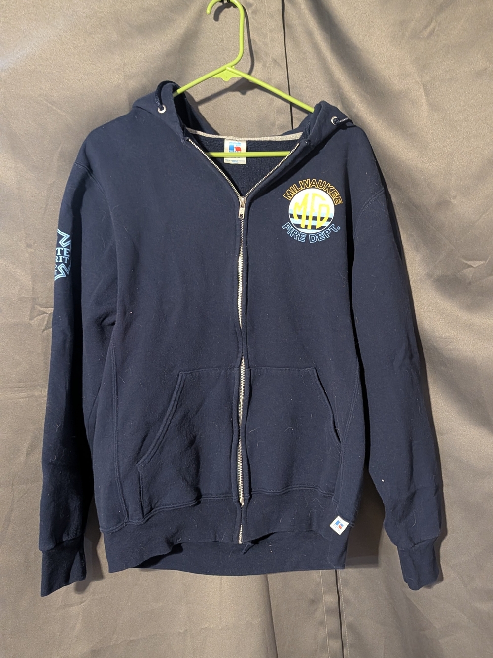 Milwaukee Fire Zip-Up Hoodie with Fire Dept Logo